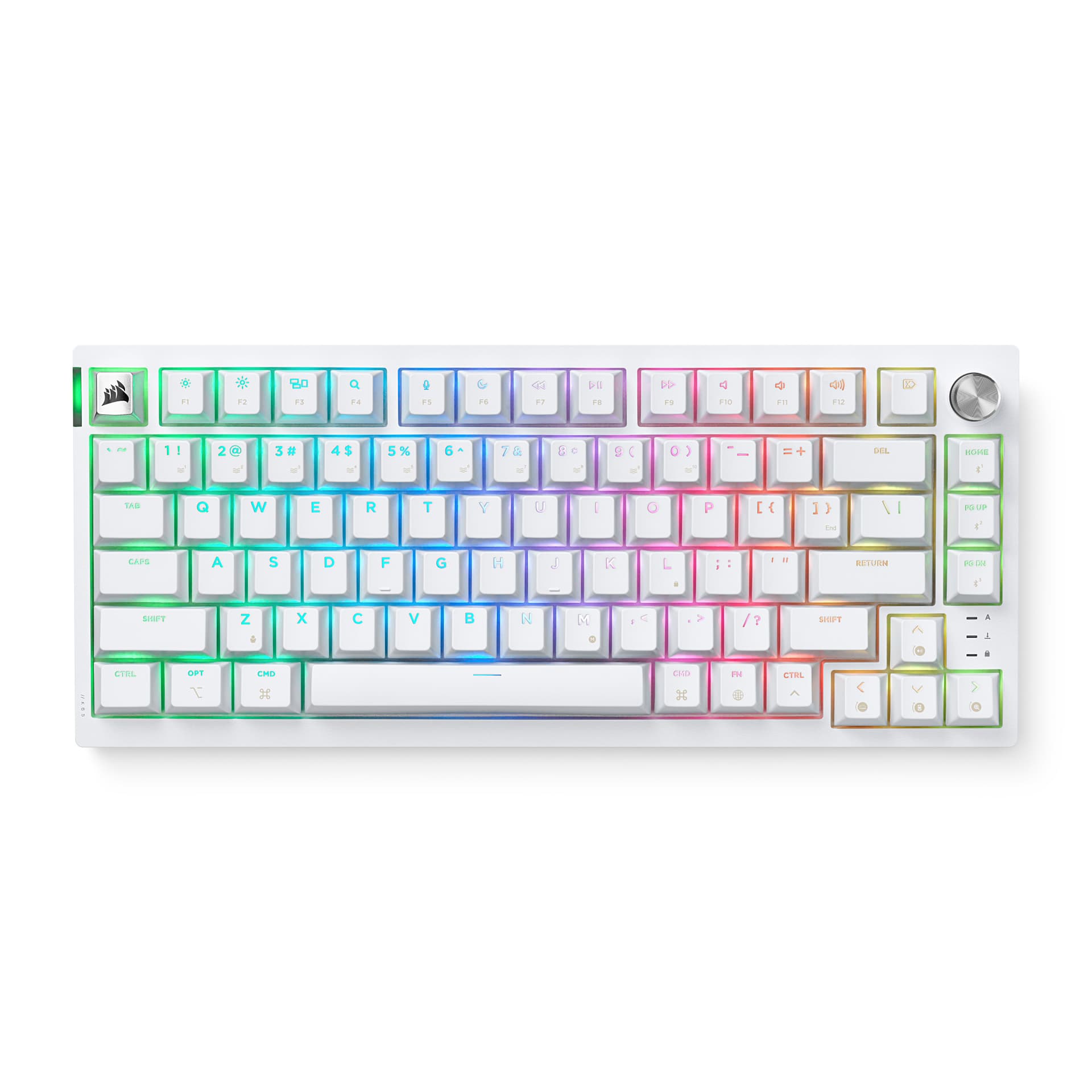 CORSAIR K65 PLUS 75% RGB Wireless Mechanical Gaming Keyboard for Mac & PC – Frost White